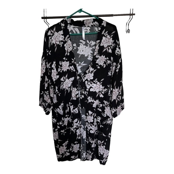 Spiritual Gangster Women’s Maya Kimono Duster Cover Up Robe OS Floral‎ Neck Tie - Picture 1 of 8